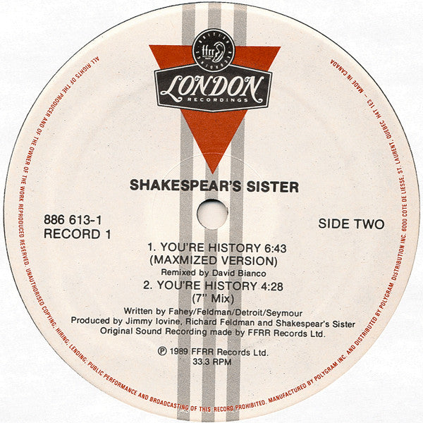 Shakespear's Sister - You're History - 1989