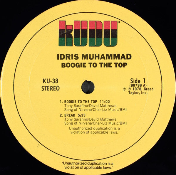 Idris Muhammad - Boogie To The Top - 1978