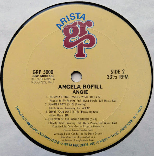 Angela Bofill - Angie - 1978