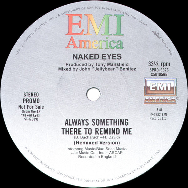 Naked Eyes - Always Something There To Remind Me (Remixed Version) / Voices In My Head - 1983