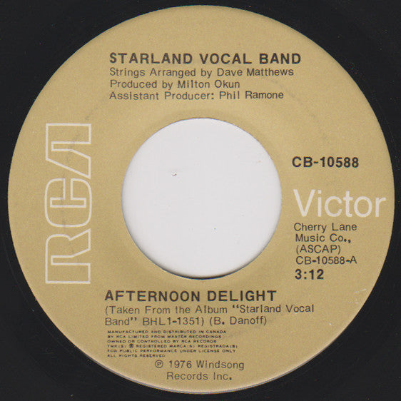 Starland Vocal Band - Afternoon Delight - 1976