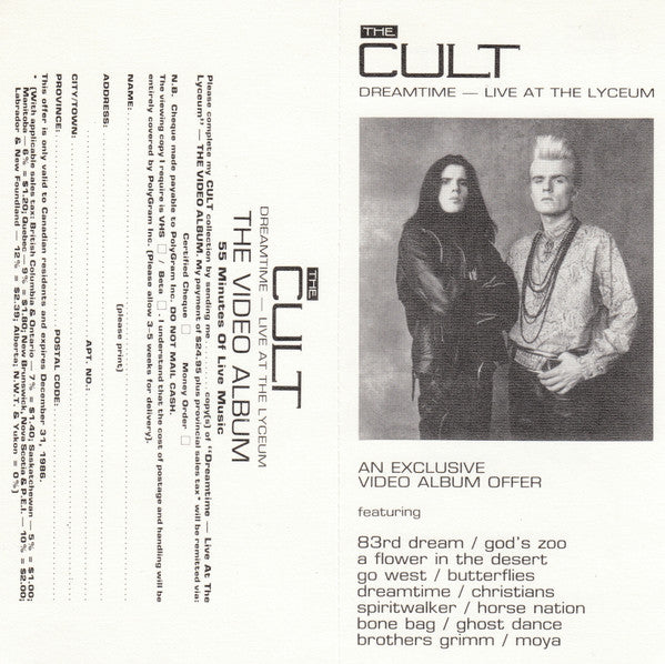 Cult, The - Live At The Lyceum - London - 20th May 1984 - 1986
