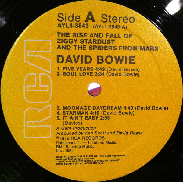 David Bowie - The Rise And Fall Of Ziggy Stardust And The Spiders From Mars Vinyl Record