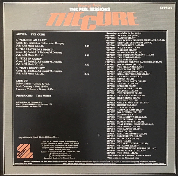 Cure, The - The Peel Sessions - 1988