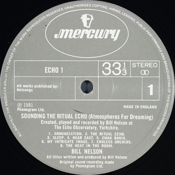Bill Nelson - Quit Dreaming And Get On The Beam / Sounding The Ritual Echo (Atmospheres For Dreaming) - 1981
