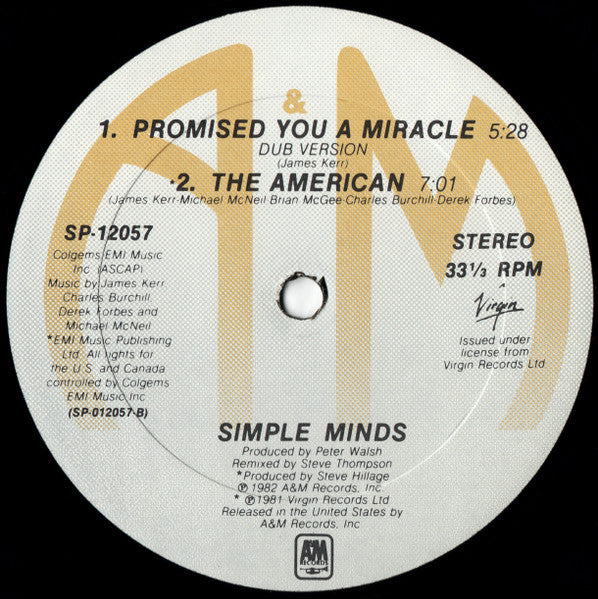 Simple Minds - Promised You A Miracle - 1982
