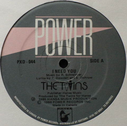 Twins, The - I Need You - 1986