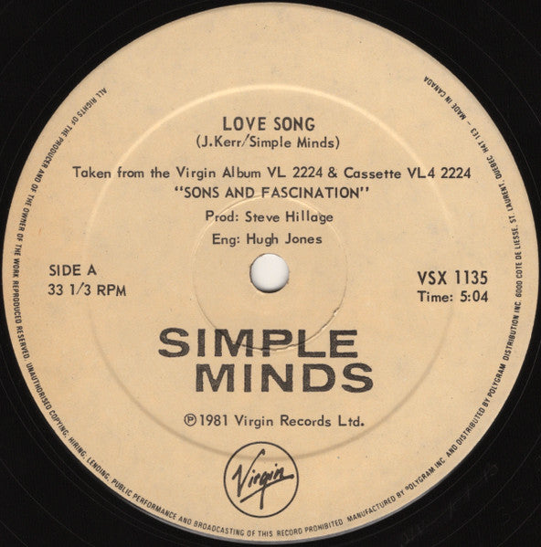 Simple Minds - Love Song - 1981