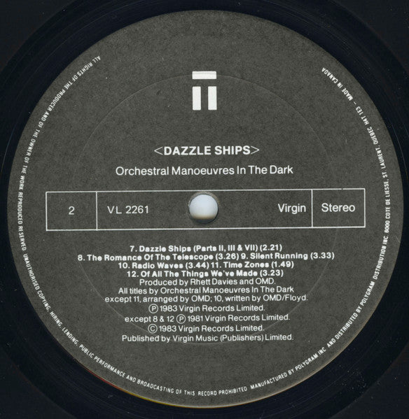 Orchestral Manoeuvres In The Dark - Dazzle Ships - 1983
