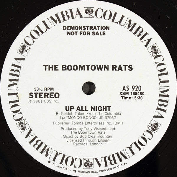 Boomtown Rats, The - Up All Night / Mood Mambo / Banana Republic - 1981