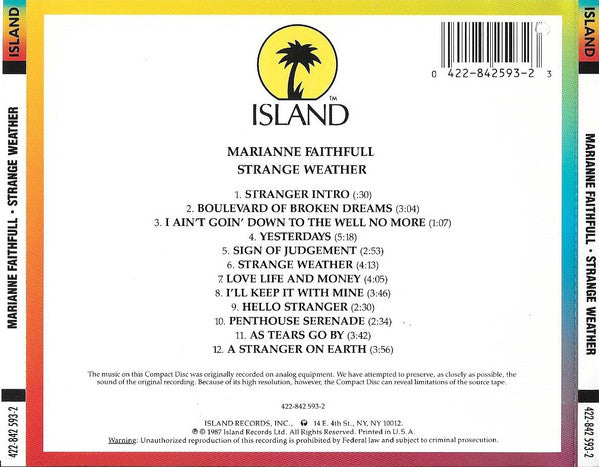 Marianne Faithfull - Strange Weather (CD) -