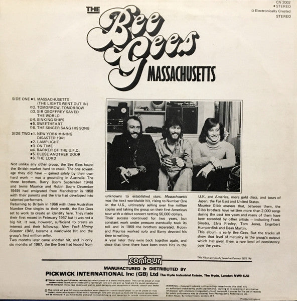 The Bee Gees - Massachusetts Vinyl Record