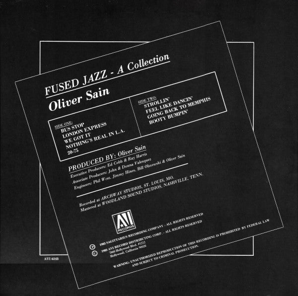 Oliver Sain - Fused Jazz - A Collection - 1983