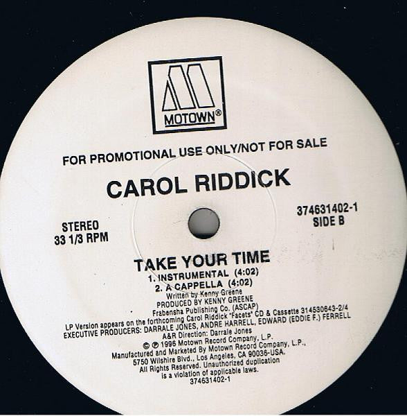 Carol Riddick - Take Your Time