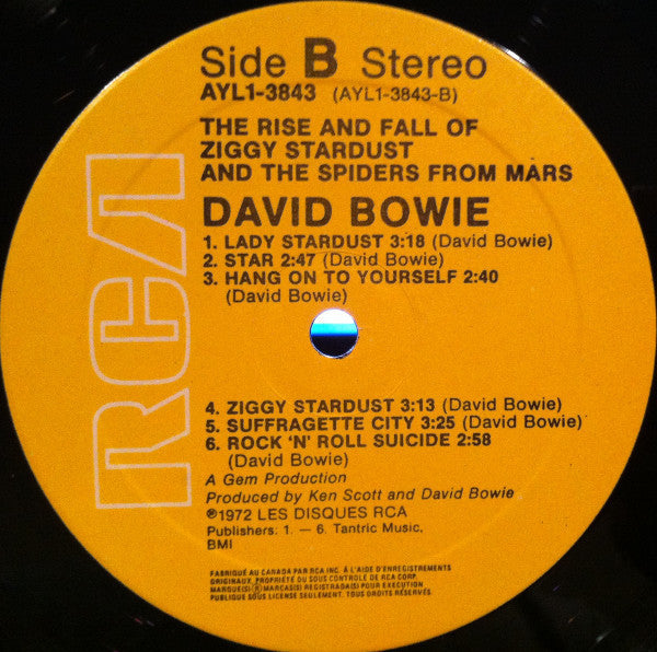 David Bowie - The Rise And Fall Of Ziggy Stardust And The Spiders From Mars Vinyl Record