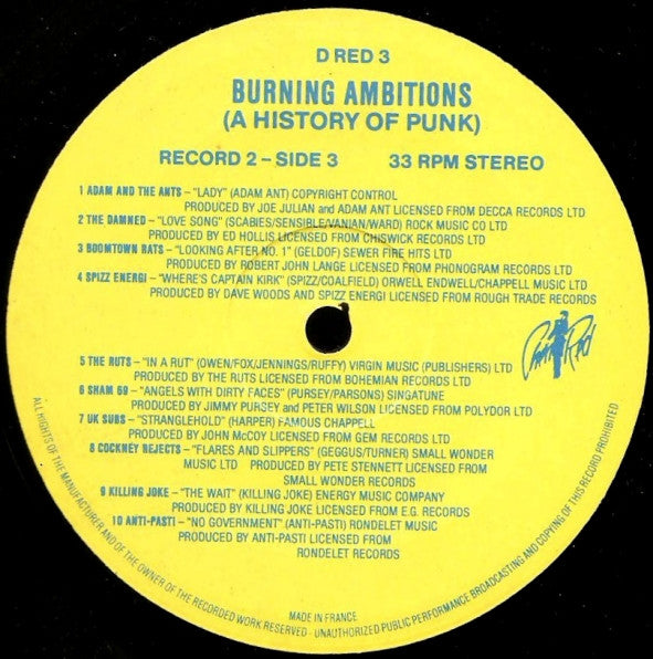 Various - Burning Ambitions: A History Of Punk - 1982