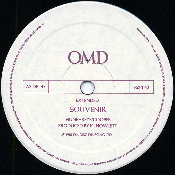Orchestral Manoeuvres In The Dark - Extended Souvenir - 1981