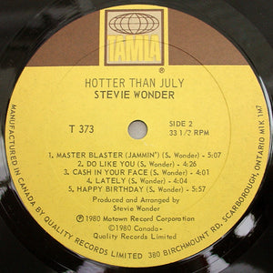 Stevie Wonder - Hotter Than July Vinyl Record