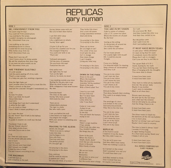 Gary Numan + Tubeway Army - Replicas - 1979