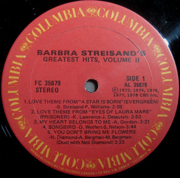 Barbra Streisand - Barbra Streisand's Greatest Hits - Volume 2 - 1978