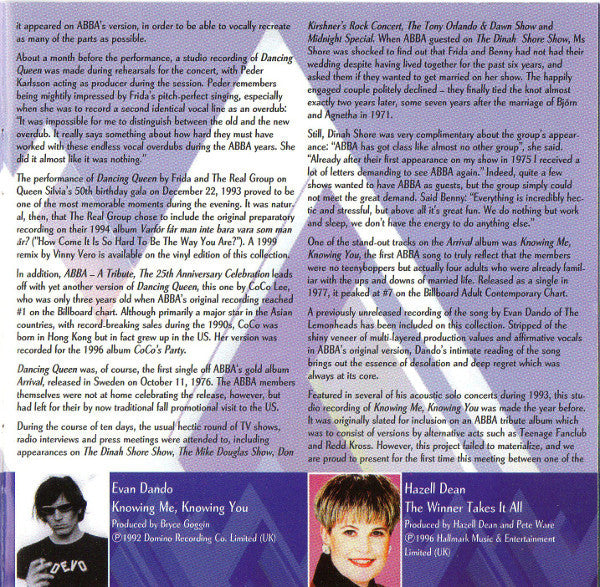 Various - ABBA - A Tribute: The 25th Anniversary Celebration (CD) - 1999