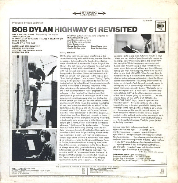 Bob Dylan - Highway 61 Revisited Vinyl Record