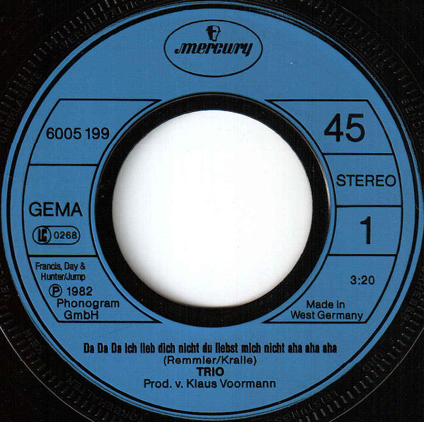 Trio - Da Da Da Ich Lieb Dich Nicht Du Liebst Mich Nicht Aha Aha Aha / Sabine Sabine Sabine