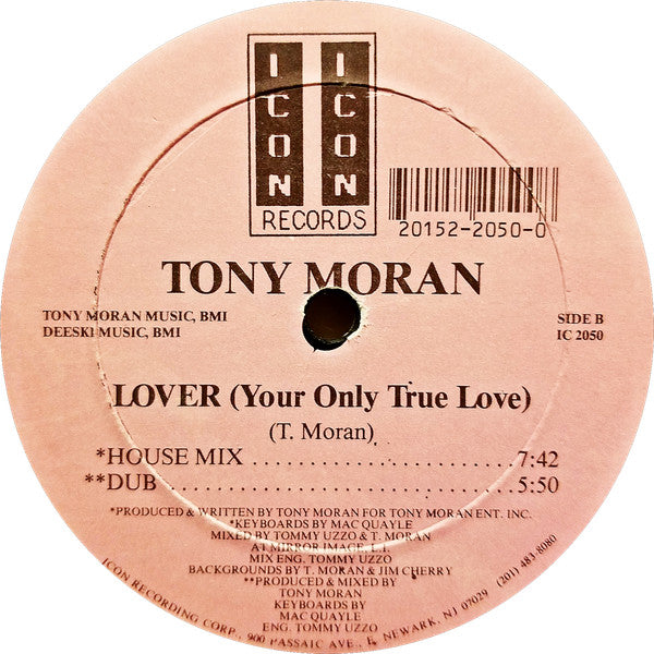 Tony Moran - Lover Vinyl Record