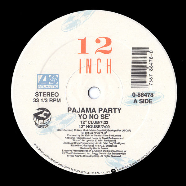 Pajama Party - Yo No Sé Vinyl Record