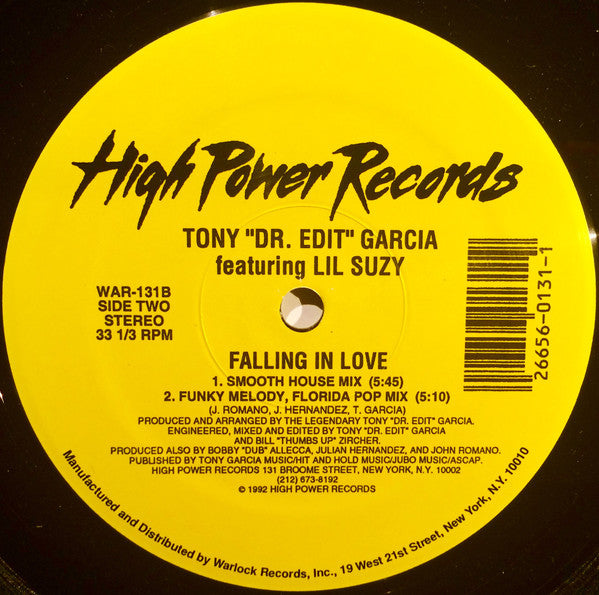 Tony "Dr. Edit" Garcia - Falling In Love Vinyl Record