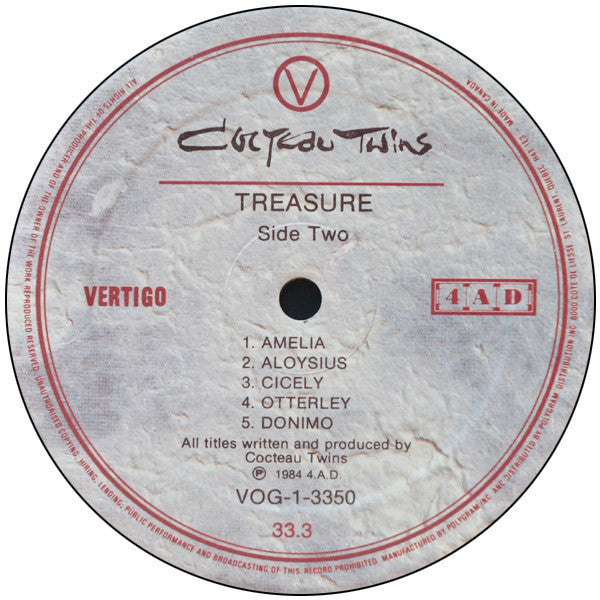 Cocteau Twins - Treasure + Aikea-Guinea - 1985