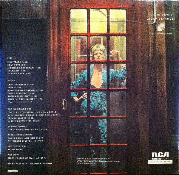 David Bowie - The Rise And Fall Of Ziggy Stardust And The Spiders From Mars Vinyl Record