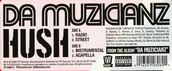 Da Muzicianz - Hush Vinyl Record