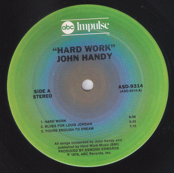 John Handy - Hard Work - 1976