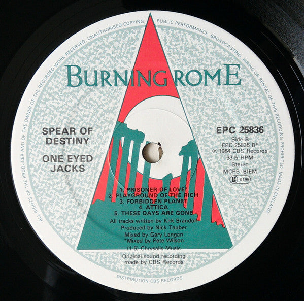 Spear Of Destiny - One Eyed Jacks - 1984