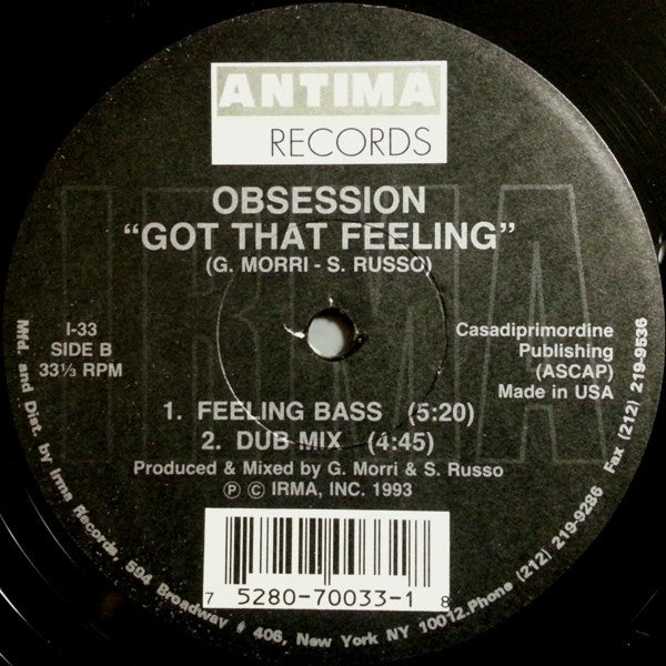 Obsession (8) - Got That Feeling