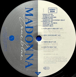 Madonna - True Blue Vinyl Record