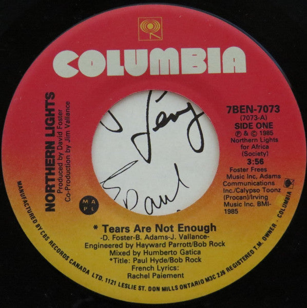 Northern Lights - Tears Are Not Enough - 1985