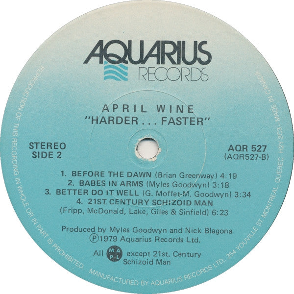 April Wine - Harder.....Faster - 1979