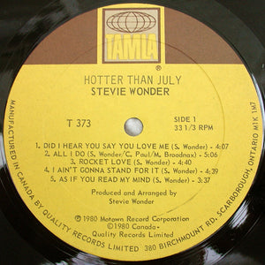 Stevie Wonder - Hotter Than July Vinyl Record