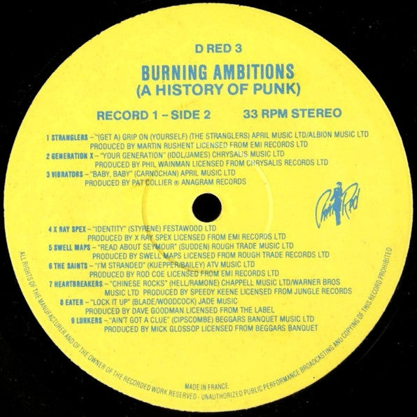 Various - Burning Ambitions: A History Of Punk - 1982