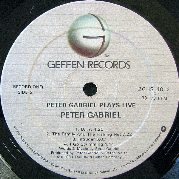 Peter Gabriel - Plays Live Vinyl Record