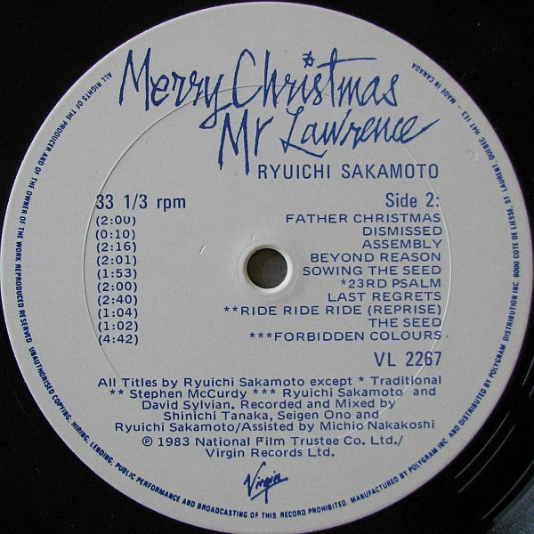 Ryuichi Sakamoto - Merry Christmas Mr Lawrence (Sound Track From The Motion Picture) - 1983