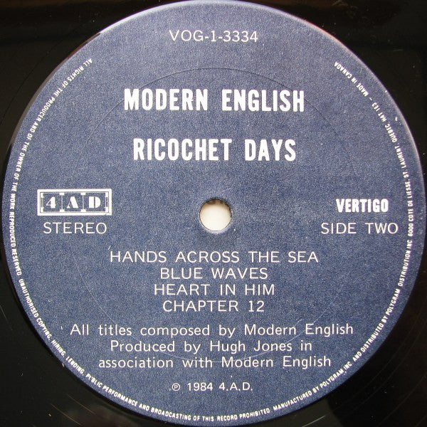 Modern English - Ricochet Days