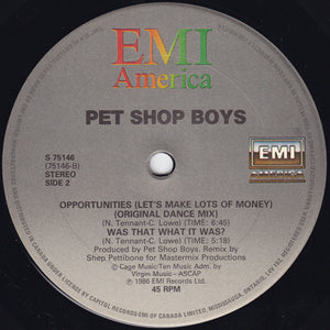 Pet Shop Boys - Opportunities (Let's Make Lots Of Money) - 1986