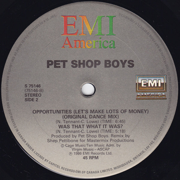 Pet Shop Boys - Opportunities (Let's Make Lots Of Money) - 1986