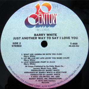 Barry White - Just Another Way To Say I Love You Vinyl Record