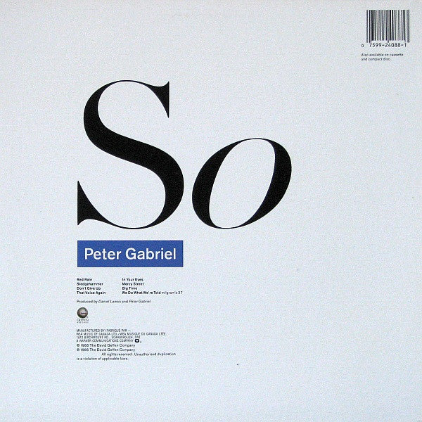 Peter Gabriel - So - 1986