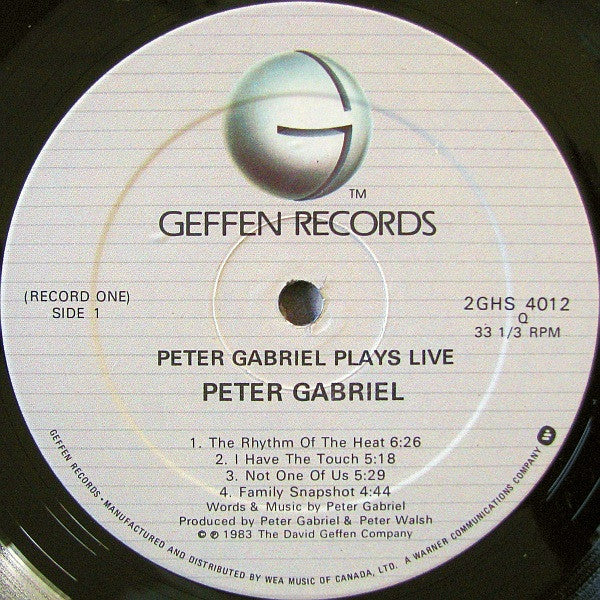 Peter Gabriel - Plays Live Vinyl Record