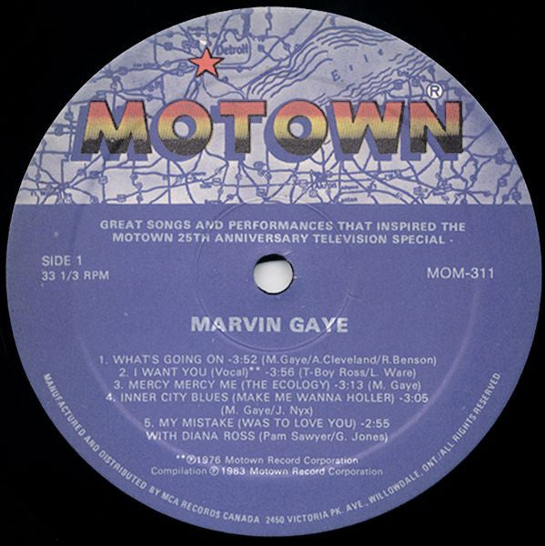 Marvin Gaye - Great Songs And Performances That Inspired The  Motown 25th Anniversary T.V. Special - 1983